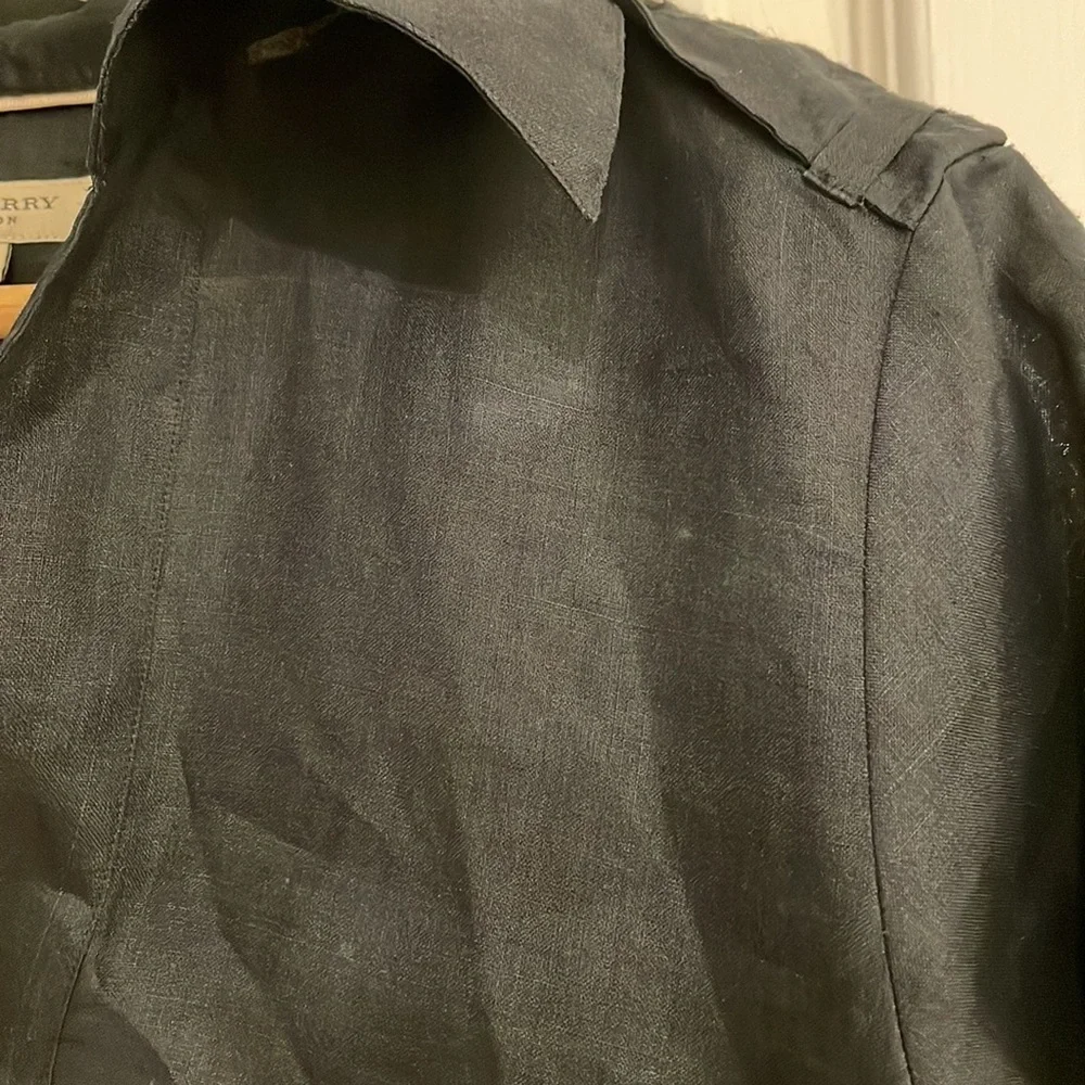 Burberry Black Bamboo Semi Sheer Tunic Top Small - Picture 7 of 8